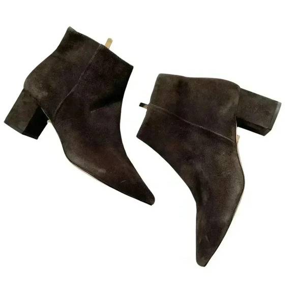 NEW L'AGENCE Jeanne Suede Block Heel Pointed Toe Bootie size 39 8.5 - Picture 3 of 9